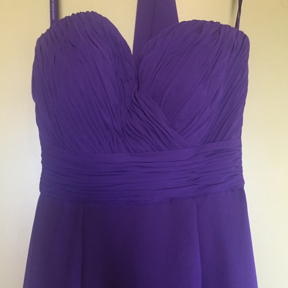 Mori Lee Purple Strapless Bridesmaid Dress